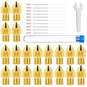 31 개/몫 3D 프린터 부품 Ender 3 3S Pro V2 CR10 Anet A8 A8 + 용 바늘이있는 1.75mm MK8 황동 노즐 압출기 인쇄 헤드