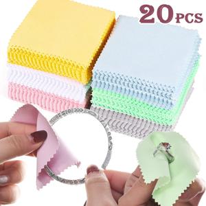 1-20pcs 금속 보석에 대 한 실버 골드 폴란드어 천 클리너 닦아 반짝 이는 도구 안경 반지 팔찌 청소 연마 부드러운 옷