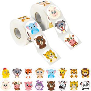50-500pcs 만화 동물 스티커 어린이 레이블 감사합니다 스티커 귀여운 장난감 게임 태그 DIY 선물 씰링 라벨 장식 용품