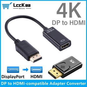 DP-HDMI 호환 어댑터 컨버터, 디스플레이 포트-HDMI 케이블, DP 수-HDMI 암 HD TV 비디오 오디오 어댑터, PC TV용, 4K