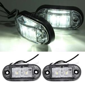 2Pcs 세트 흰색 12V LED 자동차 사이드 마커-테일 라이트 24V 트레일러-트럭 램프 Scania 트럭 용 LED 클리어런스 트레일러 캐러밴