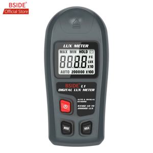 BSIDE L1 라이트 미터 디지털 조도 측정기, 휴대용 럭스 테스터, LCD 0-200,000 럭스/Fc 포켓 럭스미터 광도계, 식물 재배