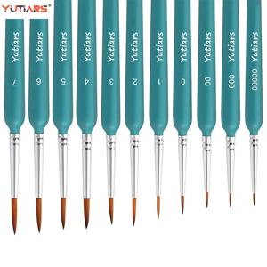 11pcs 미니어처 페인트 브러쉬 아트 페인팅 브러쉬 페인트 브러시 구 아슈 수채화 오일 페인트 아티스트 손으로 그린 ​​브러쉬
