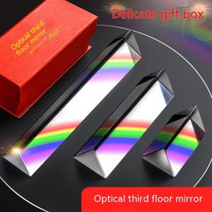 Berence Triprism 광학 유리 사진 소품 무지개 장비 프리즘 길이 크기 7 색 미쓰비시 미러 교육 도구
