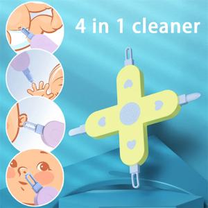 4-in-1 케어 가제트 Baby Dig Booger 클립 유아 귀 코 배꼽 청소 도구 어린이 족집게 청소 유아 비강 관리 용품