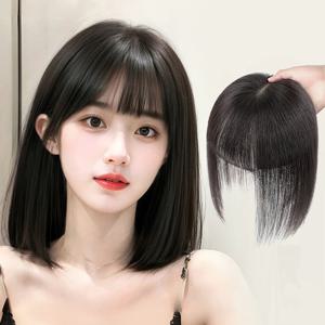 여성용 앞머리 인모 클립, 360 ° 커버 클립, 데일리 착용 헤어 토퍼, 실제 인모 100%