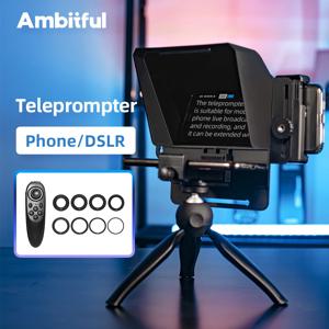 Pronstoor  앰비티풀 휴대폰 및 DSLR 레코딩 미니 텔레프롬프터, 휴대용 인스크라이버 모바일 텔레프롬프터, 리모컨 포함 아티팩트 비디오