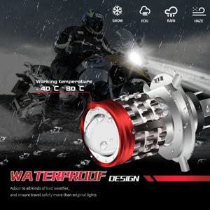 범용 H4 LED 오토바이 헤드라이트, BA20D, H6 엔젤 아이 모터, LED 전구, 오토바이 헤드 램프, 화이트 옐로우 하이 로우 빔, 12-80V