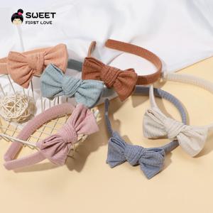 신생아 유아용 아기 액세서리 아기 소녀 소년 머리띠 솔리드 컬러 헤어 후프 간단한 대기 활 헤어 액세서리