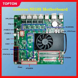 Topton NAS 마더보드 N5105,4x 인텔 i226 2.5Gbps LAN,2 * M.2 NVMe 6 * SATA3.0,2 * DDR4, HDMI2.0 DP, 미니 ITX 소프트 라우터 VPN Openwrt