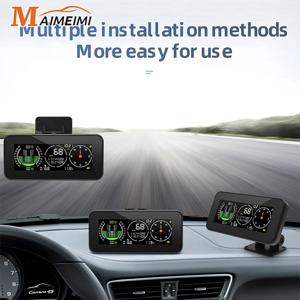 M60 헤드 업 디스플레이 속도 슬로프 미터 KMH MPH 디지털 GPS 경사계 자동차 HUD 나침반 과속 알람 4x4 오프로드 액세서리
