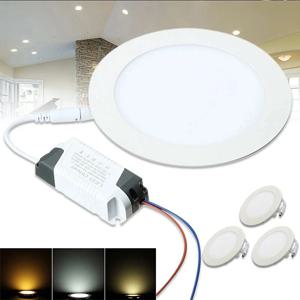 울트라 얇은 디밍이 가능한 Led 패널 통 3w 6w 9w 12w 15w 25w LED 라운드 천장 조명 내장 AC85-265V LED 패널 조명 SMD2835