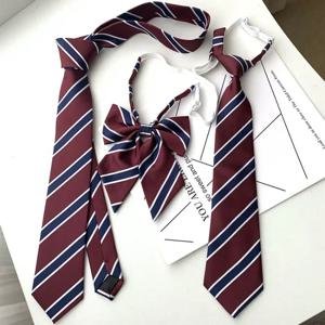 일본 JK 넥타이 여성 의류 액세서리, 학생 유니폼 장식, 활 넥타이 손 대학 스타일, 여아용 빨간 줄무늬 넥타이