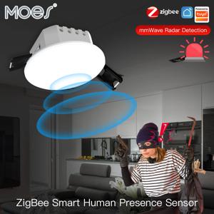 Tuya 스마트 ZigBee/WiFi 인간 존재 감지기 레이더 감지 센서 광도계 2 in 1 기능 스마트 라이프 천장 PIR 허브