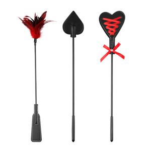 Pu 가죽 깃털 패들, 채찍 때리기 Flogger 역할 놀이 말 훈련을위한 승마 작물 승마 박쥐