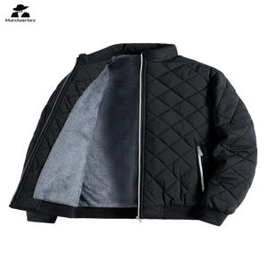 2024 겨울 방한 자켓 남성 캐주얼 양털 안감 두꺼운 지퍼 퀼트 패딩 코트 남성 비즈니스 통근 따뜻한 파카