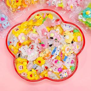 투명 DIY 송진 참 액세서리, Guka 만화 크림 접착제 밀봉 가방 패치 액세서리, 20 개