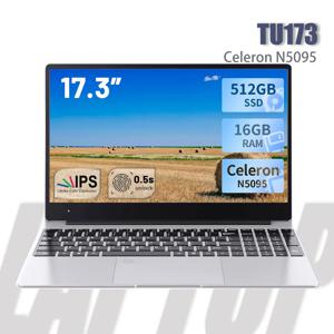 17.3인치 디스플레이 노트북 인텔 N5095 8GB 16GB RAM 256GB 512GB SSD windows 1600*900 노트북 사무실 연구 컴퓨터 PC