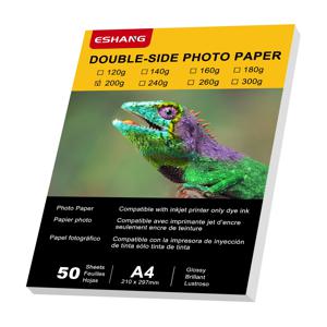 ESHANG A4 50 매 양면 용지 광택 사진 인쇄 잉크젯 8.3x11.7 문자 크기 DIY 그림 사진 프린터 200gsm