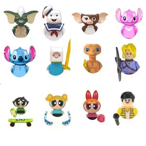 만화 블록 스티치 Gizmo ET Stay Puft 미니 액션 3D 캐릭터 모델 퍼즐 조립 장난감 어린이 생일 선물