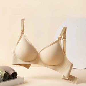 임산부를 위한 전면 개방 수유 브라, 젤리 젤 레이저 커팅, 심리스 속옷, 초박형 모유 수유 브라