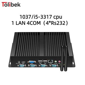 팬리스 산업용 미니 PC Intel Core i5-3317U Celeron 1037U 4x COM Rs232 DB9 8xUSB 지원 Windows XP/7/8/10 Linux