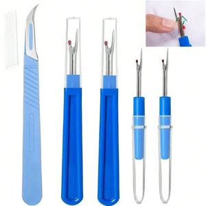 5PCS 바느질 솔기 리퍼 키트 블루 바느질 스티치 스레드 Unpicker 커터 리무버 바느질 공예 바느질 자수 도구