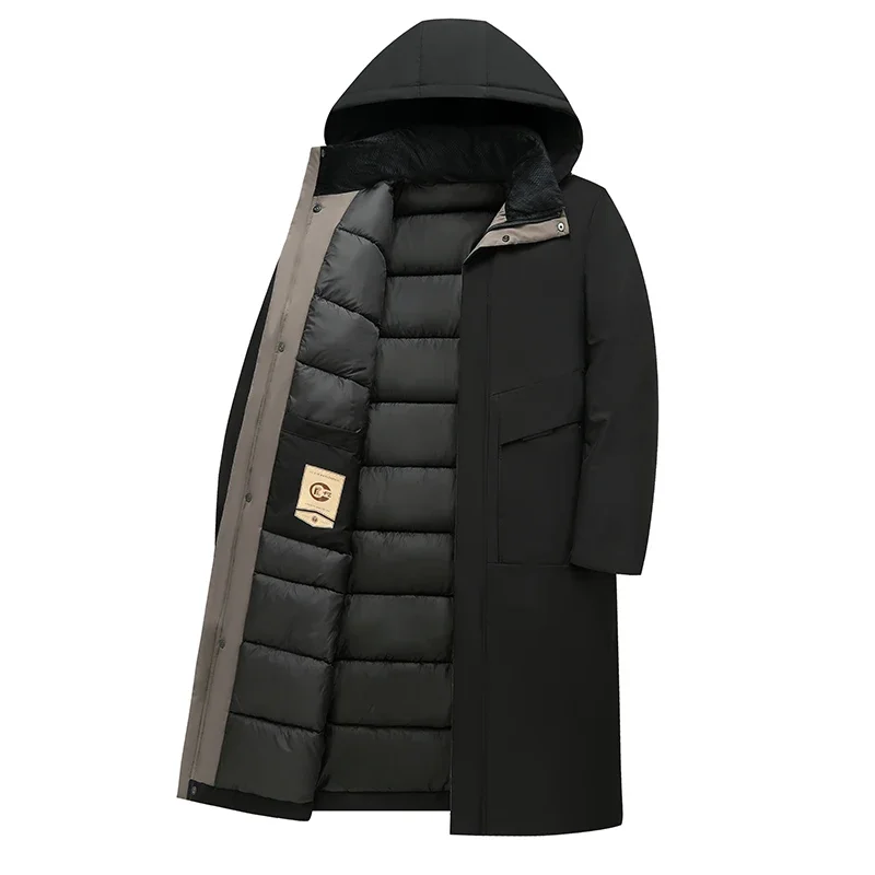 비즈니스 파카 겨울 양털 롱 자켓 후드 윈드 브레이커 남성 코트 캐주얼 Thicken Warm Men Long Outwear Clothing Overcoat