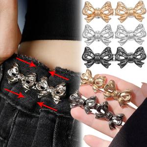 이동식 활 허리 버클 수축 허리 둘레 금속 허리 단추 의류 바지 빠른 작업 Bowknot 벨트 버클