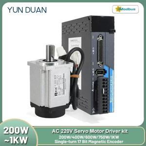 서보 모터 드라이버 키트, 마그네틱 17 비트 앱솔루트 인코더, 60mm, 80mm, RS485 0.64-3.18Nm, 200W, 400W, 600W, 750W, 1KW, AC220V