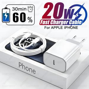 미국 EU 어댑터 20W PD 고속 충전기 iPhone 13 12 11 14 15 16 Pro Max Plus 고속 충전 USB C 충전기 유형 C 케이블 액세서리