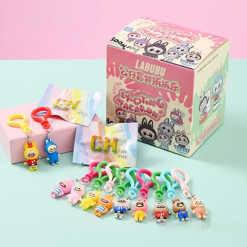 키 체인 Sanrio 펜던트 당겨 천 32pc 블라인드 가방 펌핑 음악 귀여운 만화 버블 인형 학생 액세서리 작은 보석 선물
