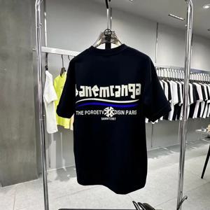 여름 새로운 트렌디 브랜드 티셔츠 미국 느슨한 면화 편지 인쇄 커플 반팔 남성과 여성상의