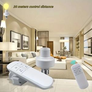 무선 E27 LED 램프 홀더 및 원격 스위치 타이머 가정용 조명용 AC 110-240V 소켓 어댑터 변환기