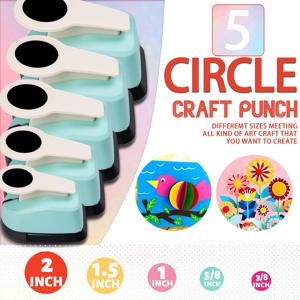 원형 커터 종이 구멍 펀치 커터 도구 세트 2 인치 50mm 38mm 25mm 16mm 9mm 원형 모양 구멍 카드 만들기 스크랩북