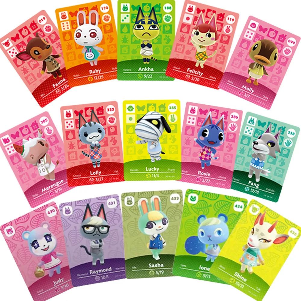 다양한 큰 동물 교차점 Amiibo 카드 핫 게임: New Horizons 다양한 귀여운 역할 스위치 3DS 게임 재미 NFC 환영 카드 수집