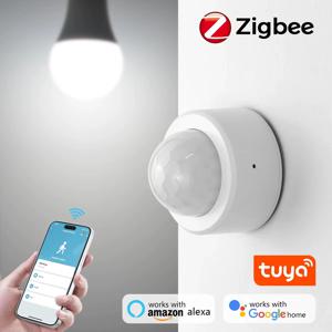 Tuya Zigbee PIR 모션 센서 및 광 감지기 적외선 스마트 센서 무선 홈 경보 시스템은 Alexa Smart Life App과 함께 작동합니다.