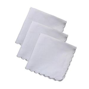 5ASD 3PCS 성인 휴대용 정사각형 손수건 세척 가능한 냅킨 포켓 흰색 hankie