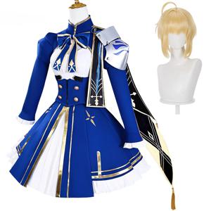 Honkai 스타 레일 HSR Fate Saber 코스프레 의상 가발 여성 할로윈 카니발 파티 역할 놀이 복장 복장