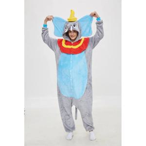 성인을위한 회색 덤보 Onesies 애니메이션 코스프레 의상 코끼리 잠옷 성인 원피스 카니발 잠옷 후드 잠옷