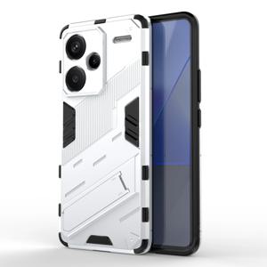 샤오미 레드미 노트 13 프로+ 5G 케이스 스크래치 방지 킥스탠드 PC+TPU 폰 커버 - 화이트