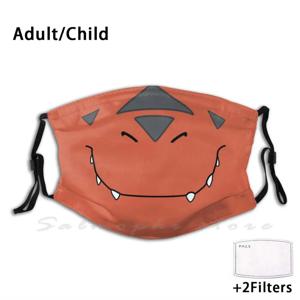 ˚Mon's Face - Mask Funny Print 재사용 가능 Pm2.5 필터 페이스 마스크, 디지털 몬스터 디지털 몬스터 디지몬 테이머
