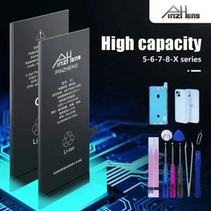 PINZHENG iPhone 8 Plus SE 5S 6 6S 7 X Xr Xs Max 전화 교체 배터리 용 실제 고용량 배터리 보증 1 년