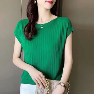 Blusas Mujer De Moda 2025Verano 반팔 니트 탑 스웨터 여성 풀오버 스웨터 여성용 여성용 스웨터 Blusa