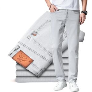 2023 y2k streetwear 봄 여름 젊고 활력 남성용 스트레이트 얇은 데님 청바지 경량 코튼 스트레치 바지