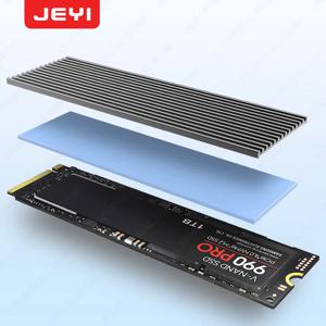 JEYI M.2 SSD 방열판, 알루미늄 PS5 라디에이터 솔리드 스테이트 드라이브 NVME NGFF M2 2280 PCI-E SSD 용 쿨러 실리콘 열 패드