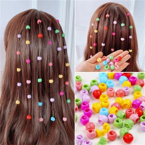 100 pcs 머리 끈 메이커 비즈 모자를 쓰고 있죠 귀여운 캔디 색상 플라스틱 머리핀 헤어 클로 클립 여성용 헤어 액세서리