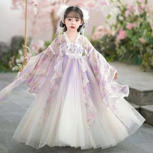 고대 어린이 전통 드레스 중국 복장 소녀 의상 민속 무용 공연 Hanfu 드레스 어린이 Hanfu 세트