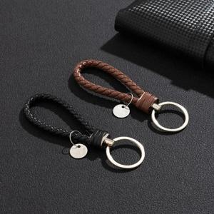2 개/대 PU 가죽 땋은 짠 로프 키 체인 DIY 가방 펜던트 열쇠 고리 홀더 열쇠 고리 자동차 악세사리 열쇠 고리 남자 여자 선물 쥬얼리
