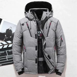 남성용 화이트 덕 다운 재킷, 야외 후드, 두껍고 따뜻한 패딩 스노우 코트, 특대 M-5XL -20 도 다운 재킷, 남성 겨울 파카